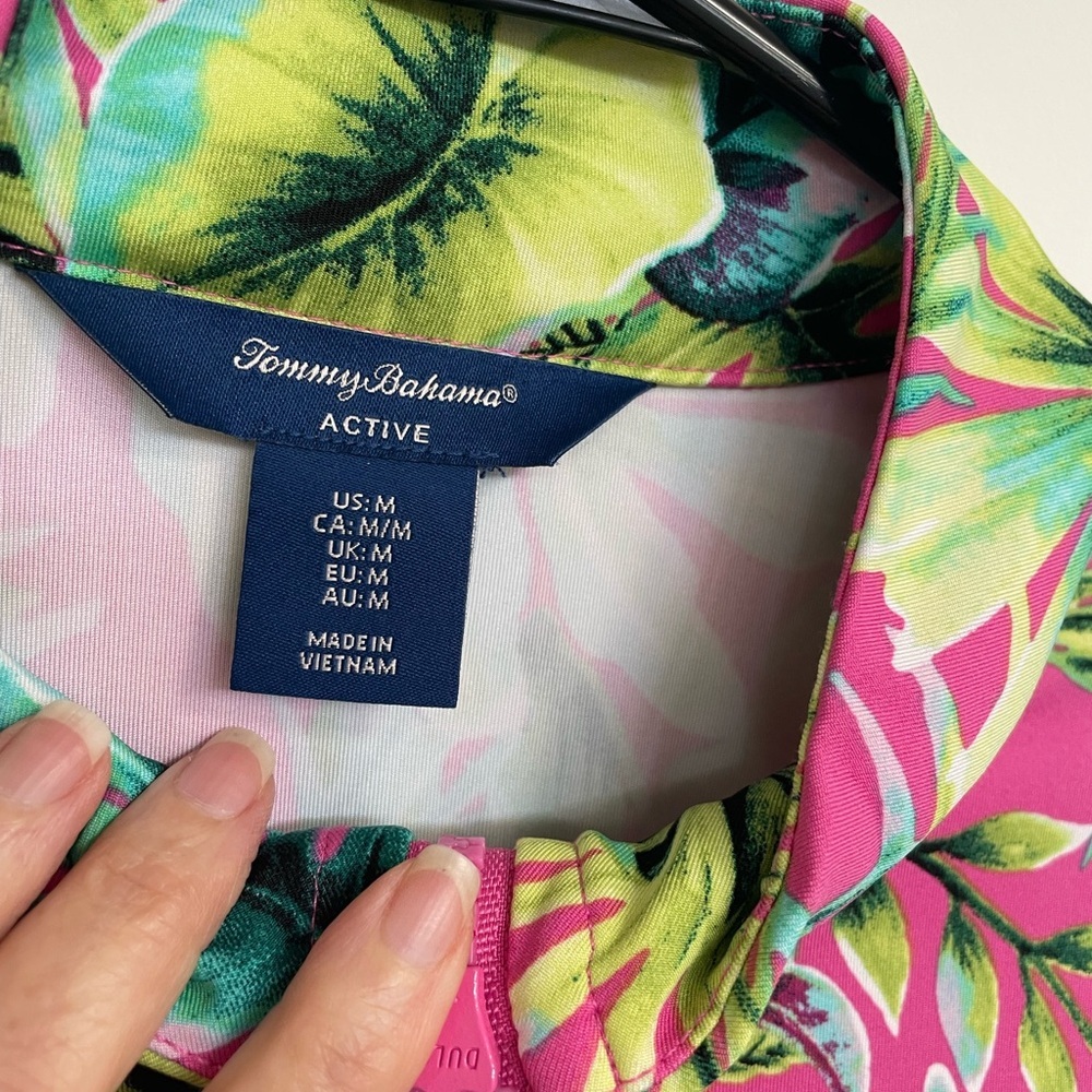 Tommy Bahama Tropical Floral Women's Blouse - Pink and Green - Picture 5 of 12